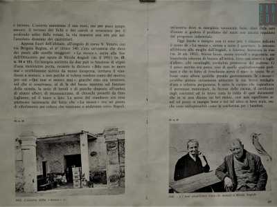 L'uomo ci mostra una pubblicazione in bianco e nero dove in una foto del 1948 si vedono i vecchi proprietari e una parte della locanda: un patio protetto da una piccola tettoia, panche, tavoli e casse di birra